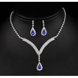 Set Colier si Cercei Sapphire Lady Crystals